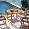 Costway Round Outdoor Dining Table for 4 People 36 inch Acacia Wood Patio Table for Yard